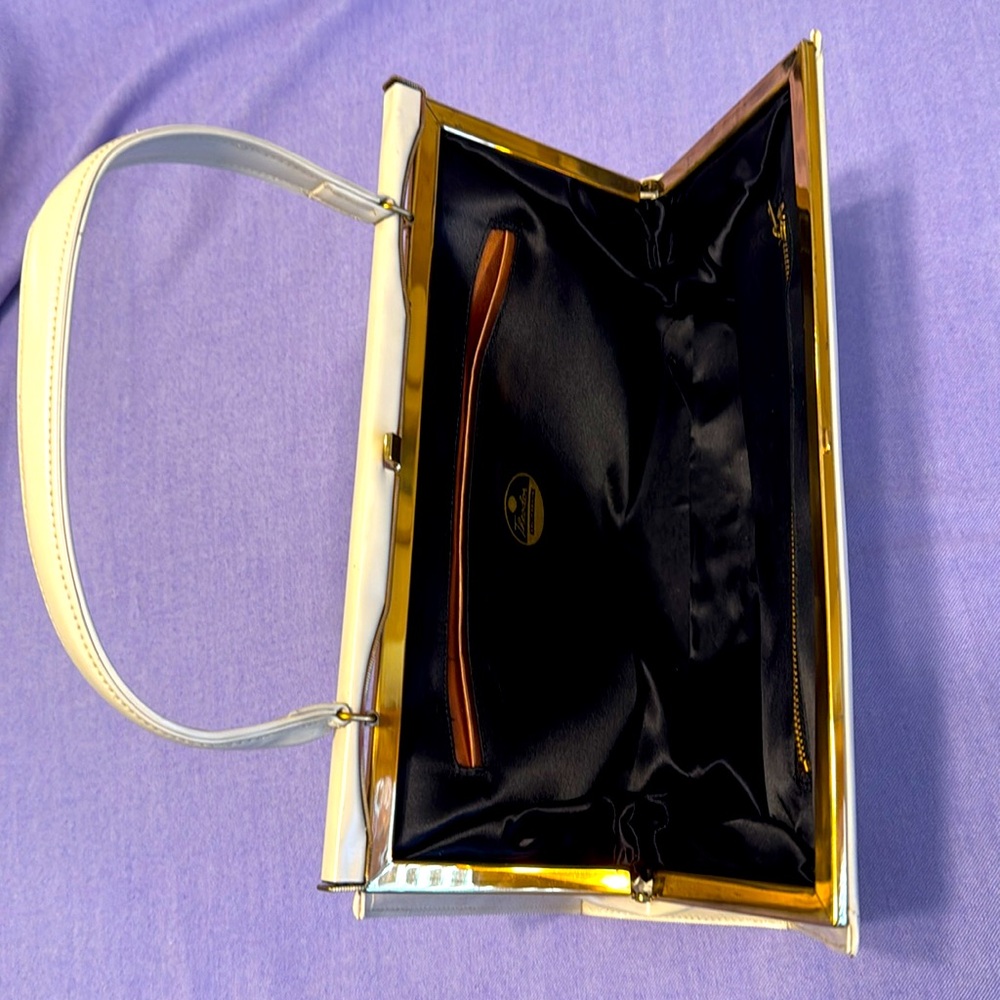Vintage Theodor purse from the 1950’s.  Never used. Cream leather. - Picture 5 of 11